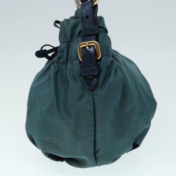 PRADA Hand Bag Nylon Green Gold Auth - Picture 5 of 16
